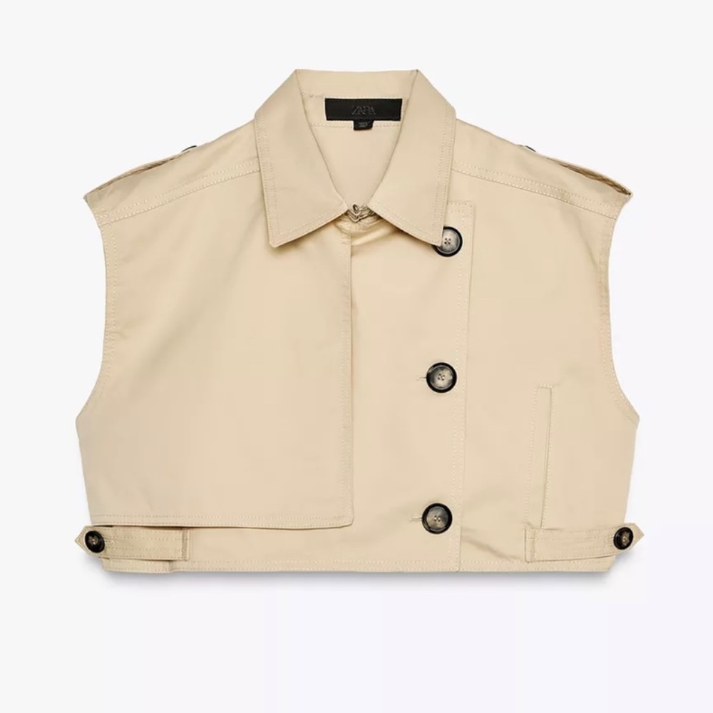 Zara Belted Trench Crop Top